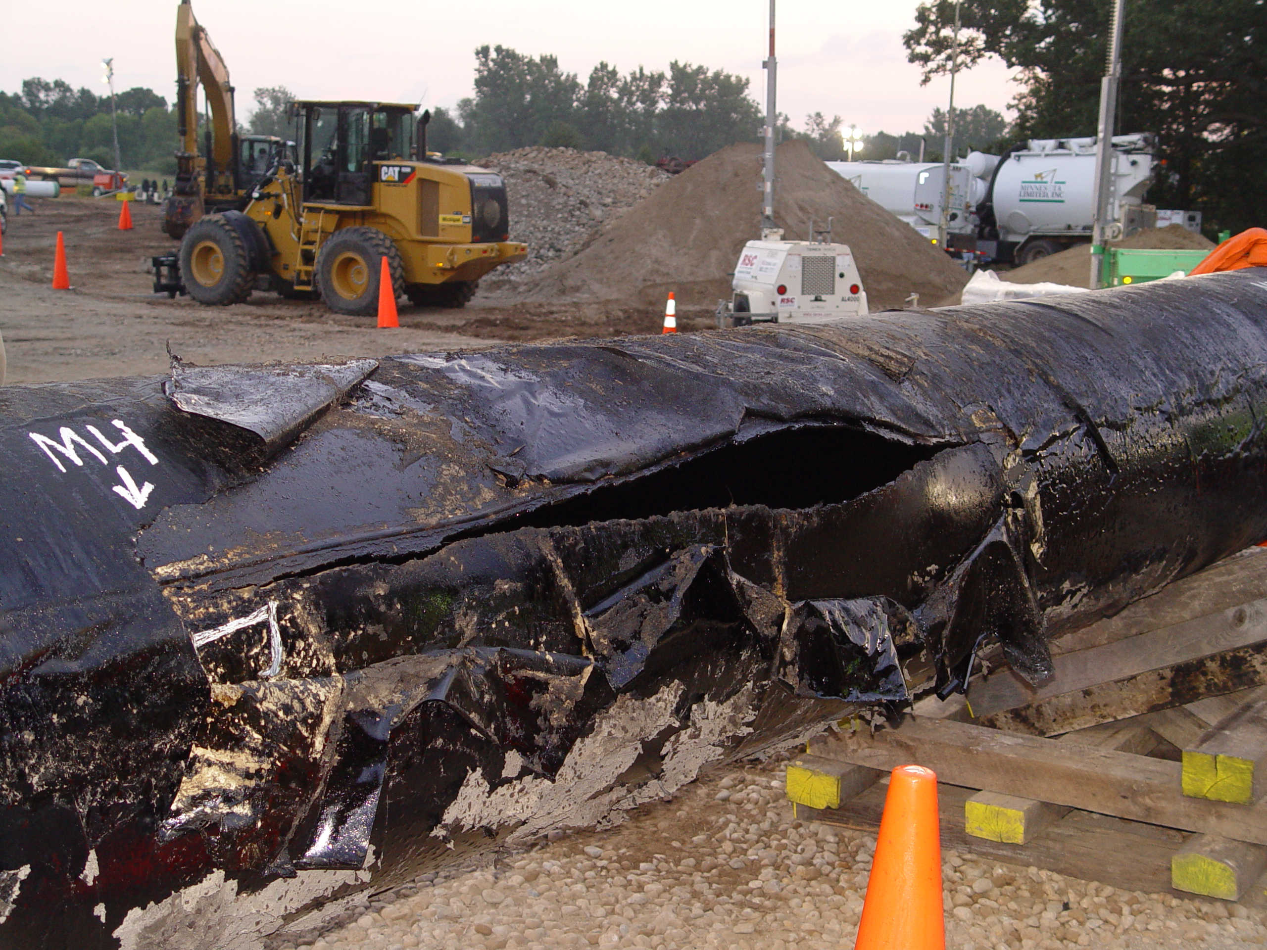 Section of pipe from Kalamazoo spill c National Transportation Safety Board